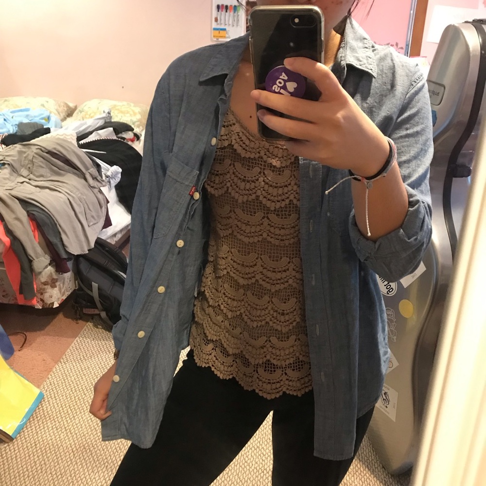 Blue button up - Picture 2 of 3